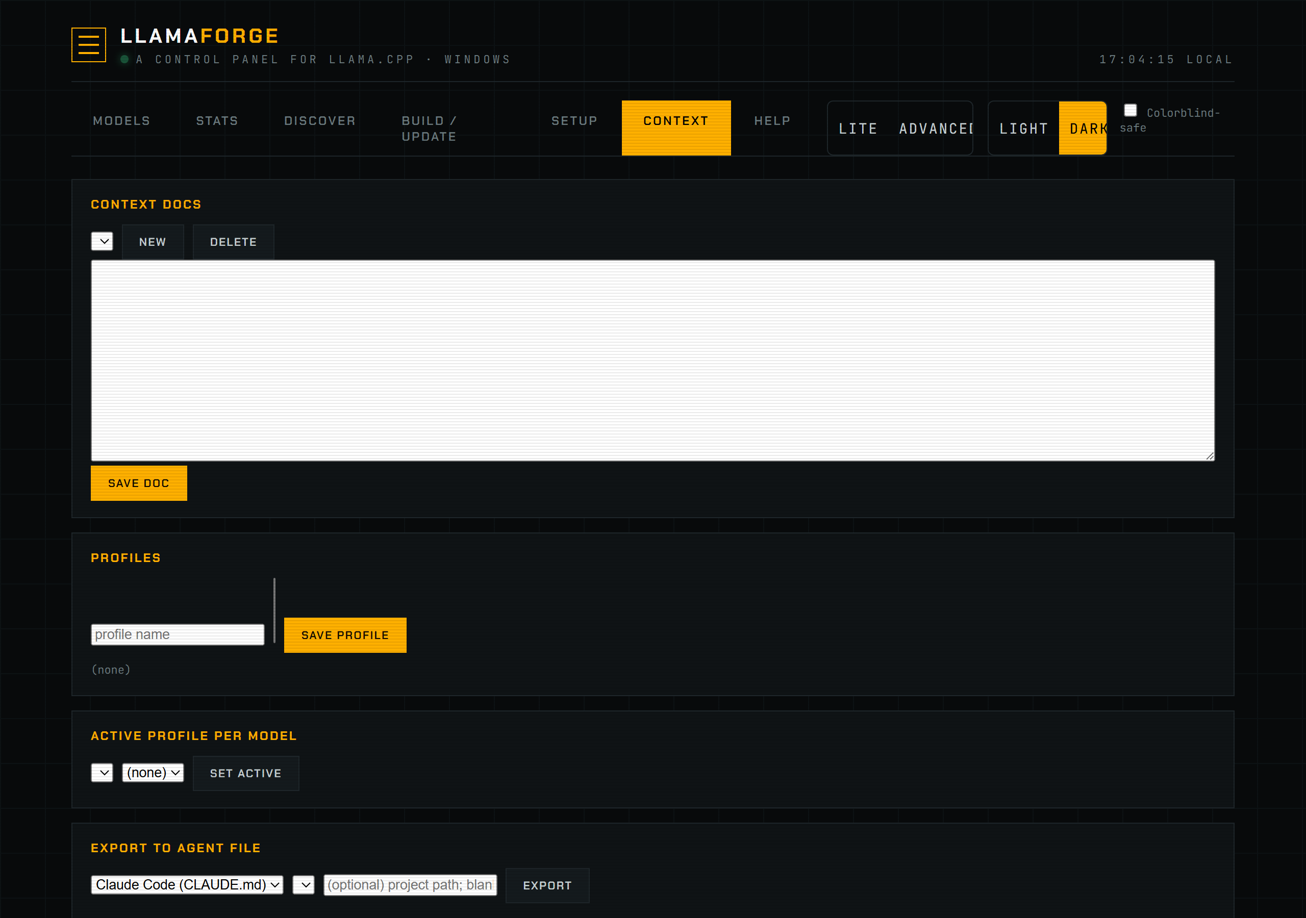 Context tab