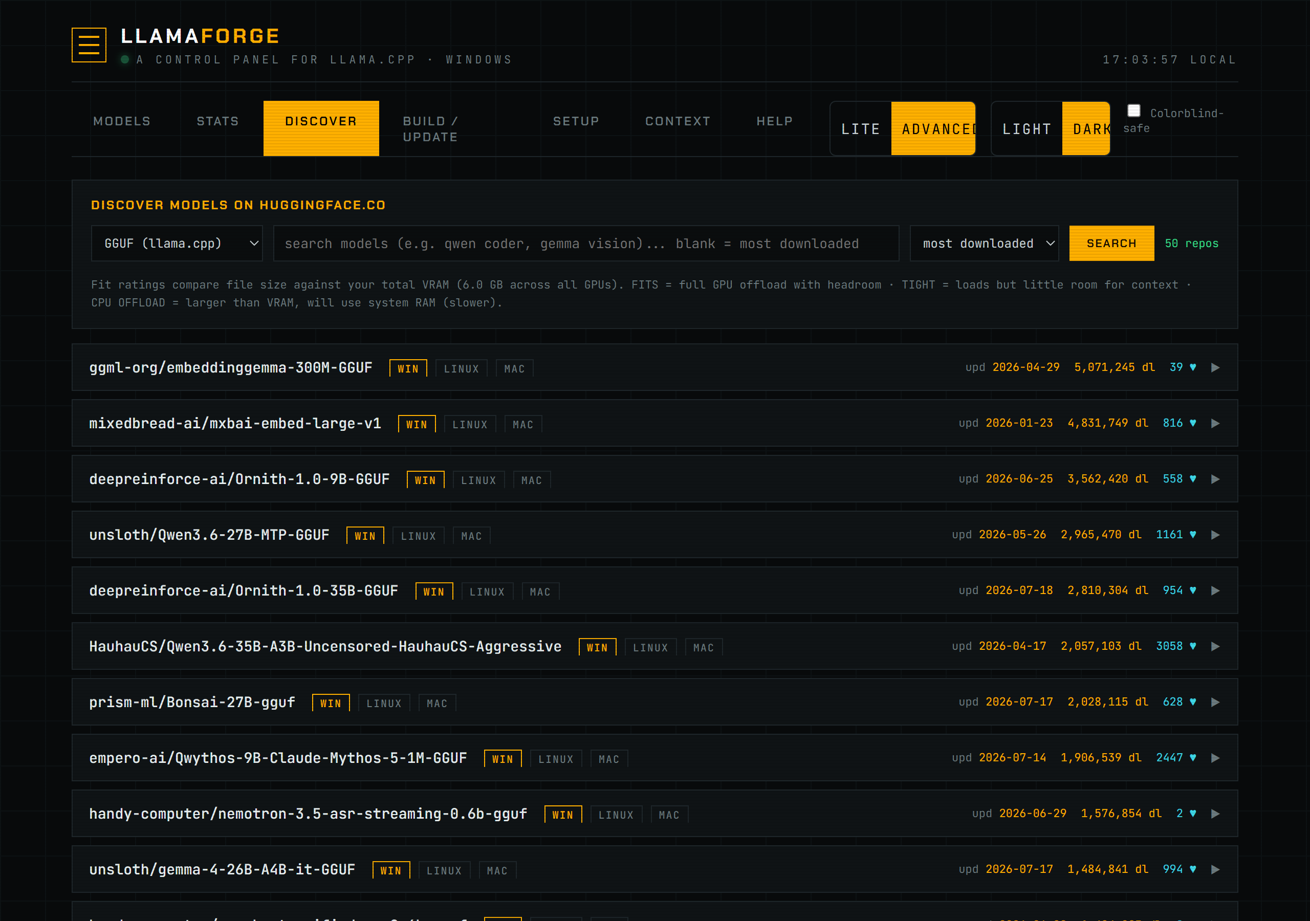 Discover tab
